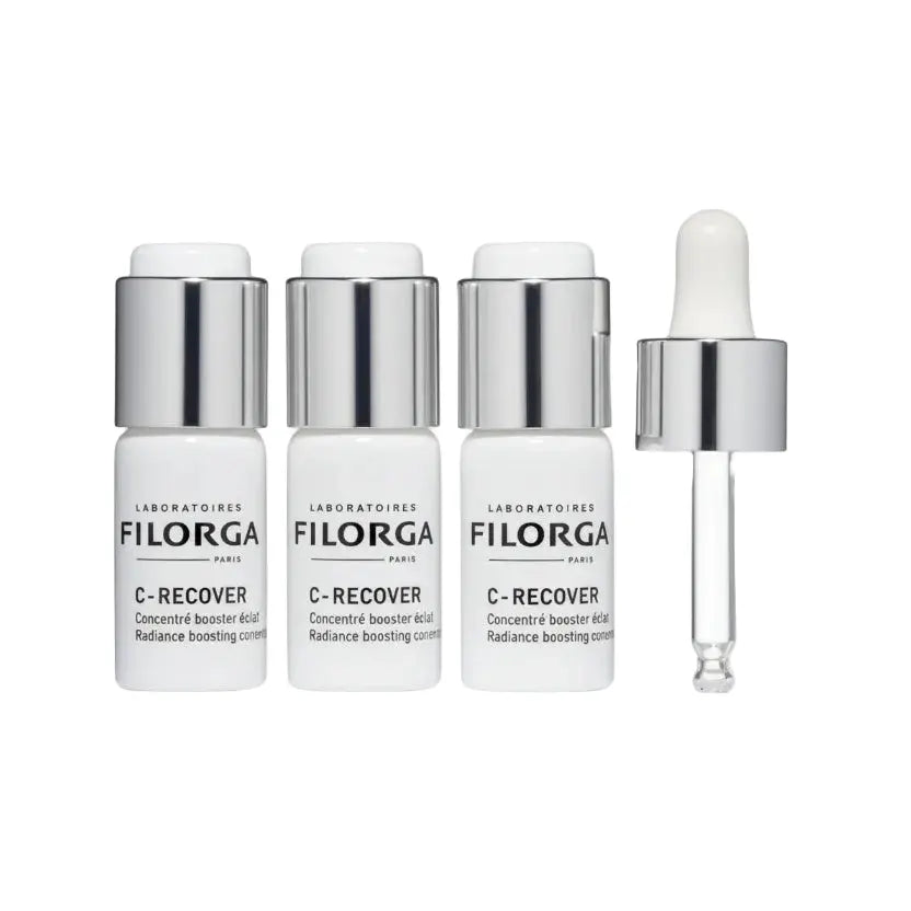 Filorga skincare products including bottles and a dropper on a white background