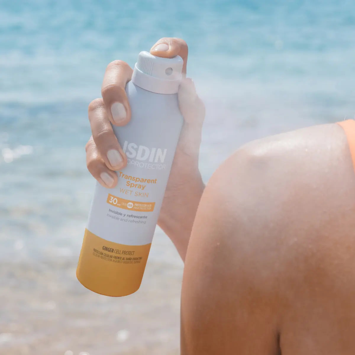 ISDIN Fotoprotector Transparent Spray Wet Skin SPF 30 available at The Distriqt Lebanon