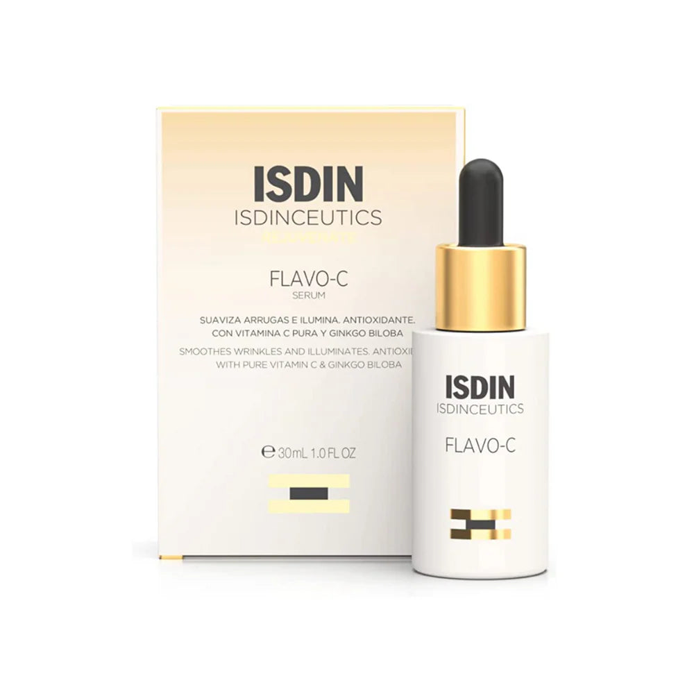 ISDIN vitamin C antioxidant serum for dull skin and fine lines.