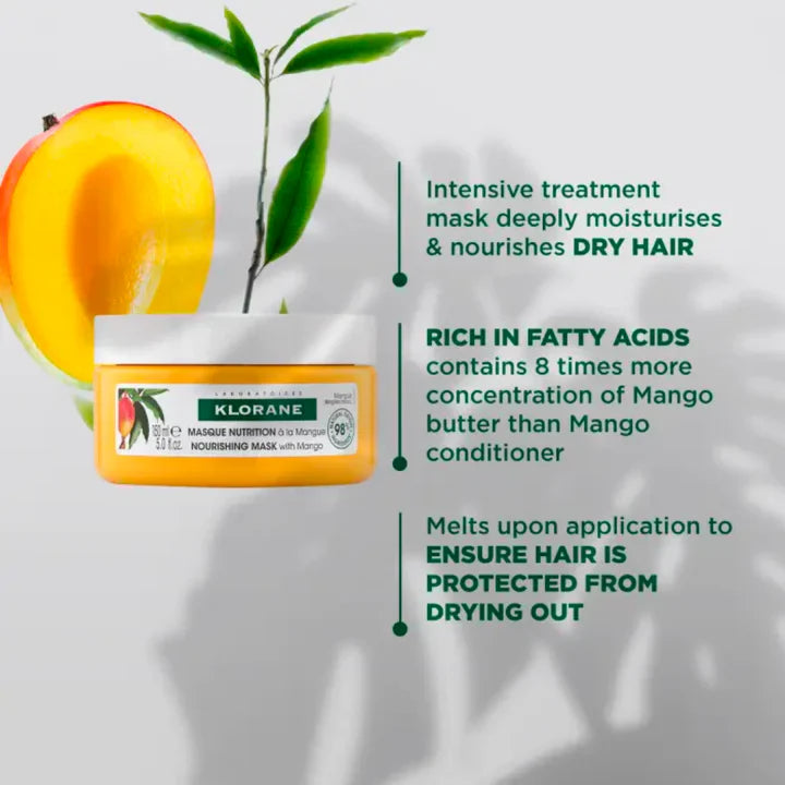 Klorane Mango Hair Mask available in Lebanon for dry hair care available at distriqt lebanon