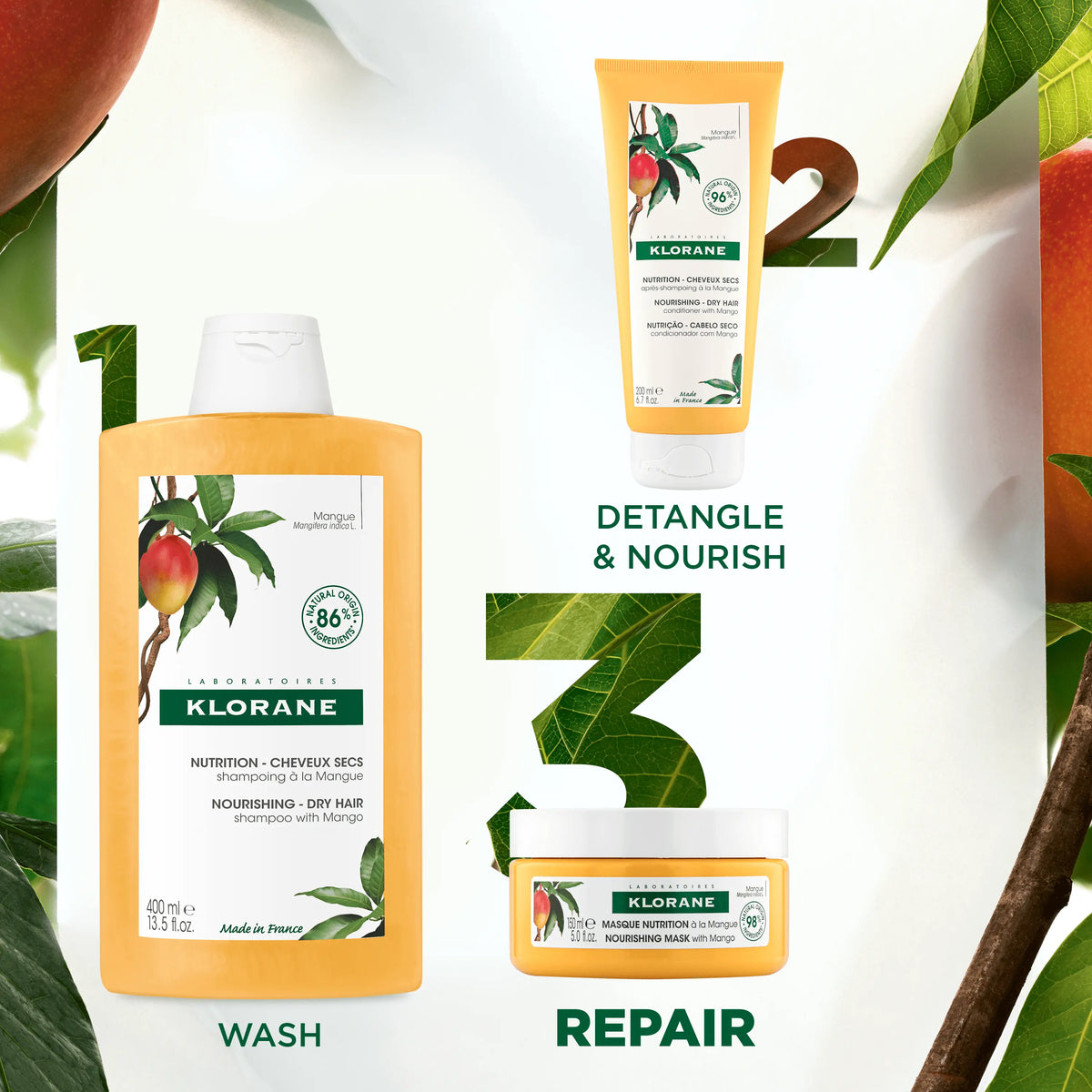 Klorane Mango Hair Mask available in Lebanon for dry hair care available at distriqt lebanon