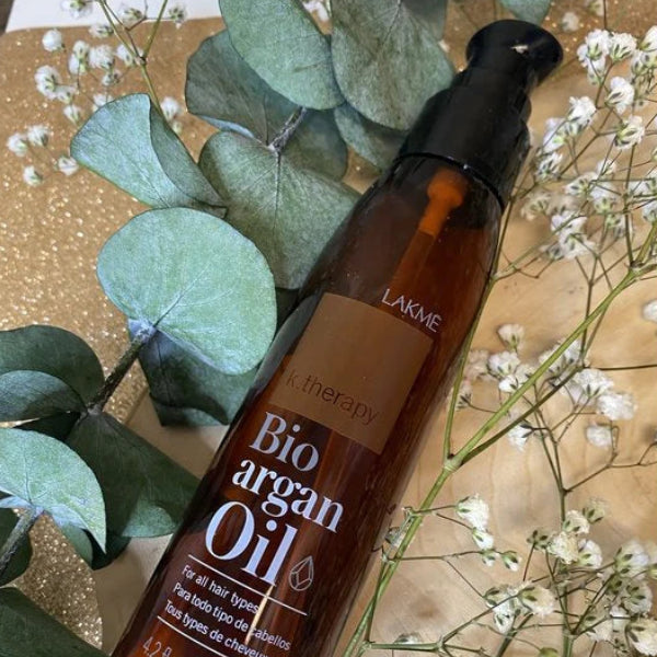 Lakmé K.Therapy Bio Argan Oil leave-in treatment for hydration and natural shine available at the distriqt lebanon