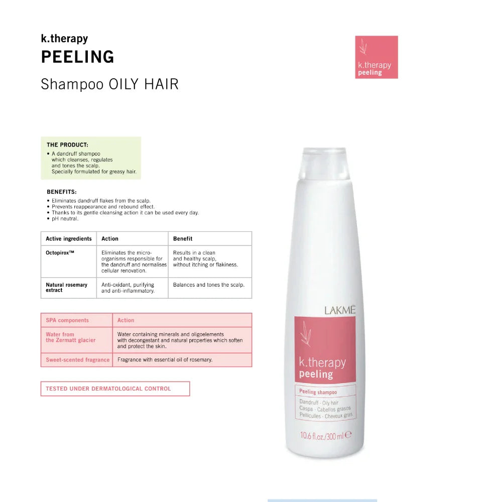 Lakmé K.Therapy Peeling Oily Hair Shampoo for clean, balanced, flake-free scalp