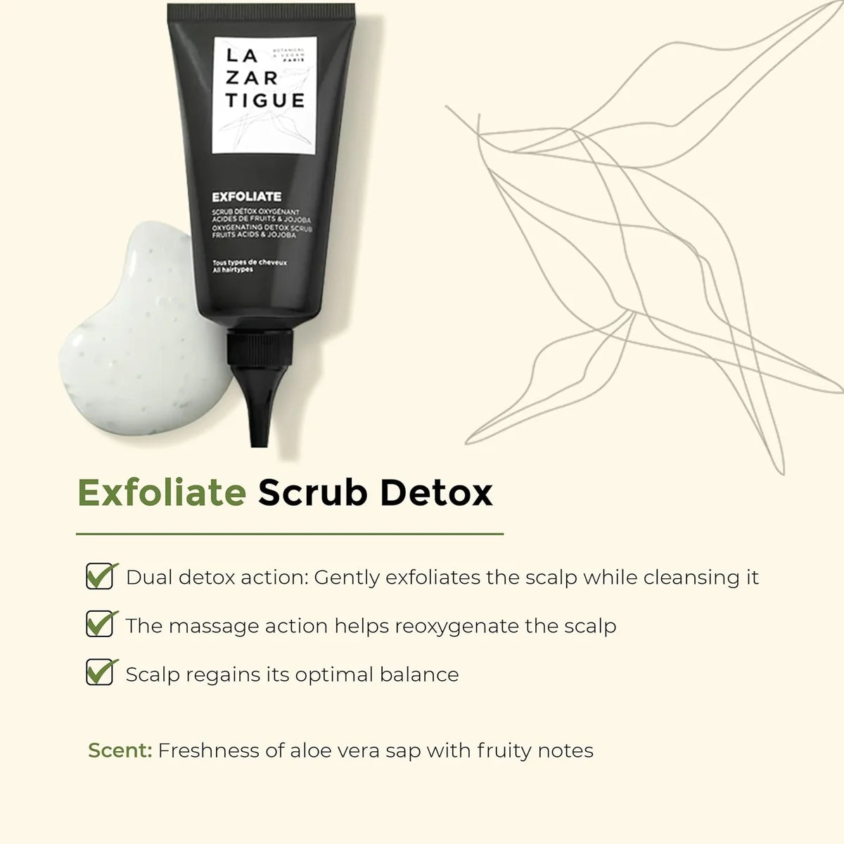 Lazartigue Exfoliate Detox Scalp Scrub pre-shampoo exfoliating gel for scalp buildup