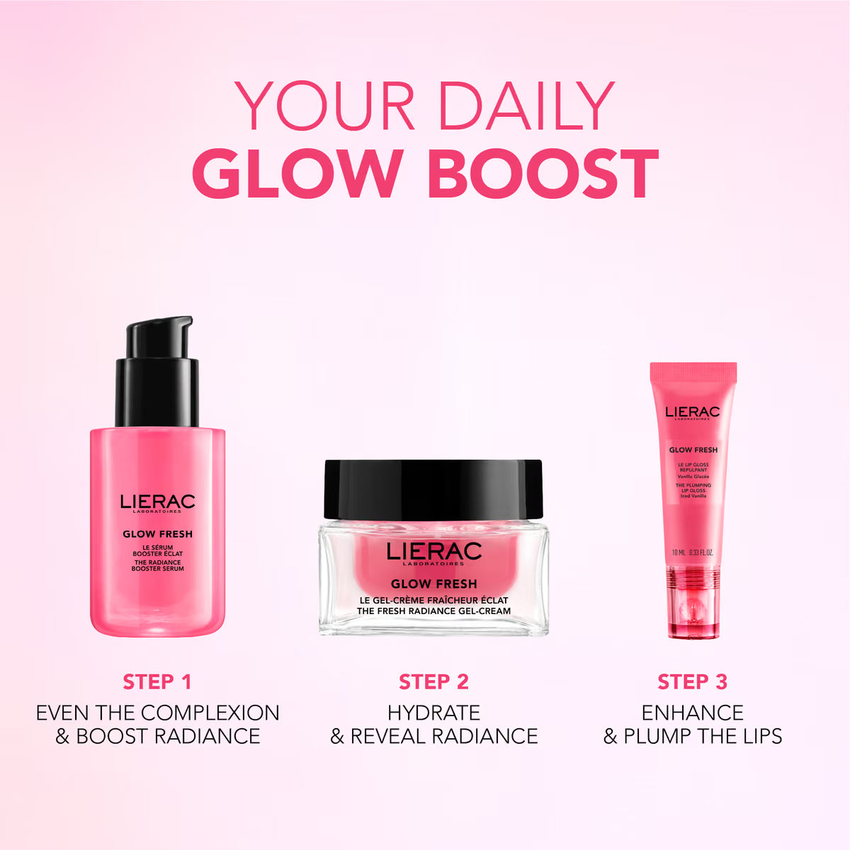 Lierac Glow Fresh hydrating face serum with high and low molecular weight hyaluronic acid