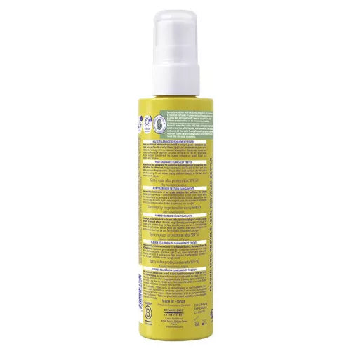 Mustela High Protection Sun Spray SPF50 sunscreen providing broad-spectrum UVA and UVB protection for sensitive skin.