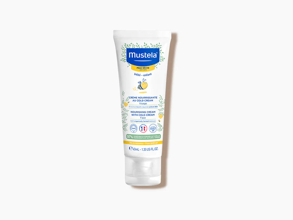 Mustela Nourishing Cream with Cold Cream 40ml for dry and delicate baby facial skin.