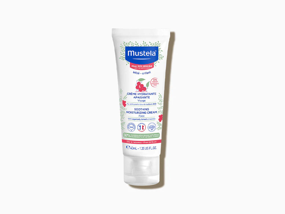 Mustela Skin Soothing Moisturizing Face Cream 40ml for sensitive baby and children's skin.