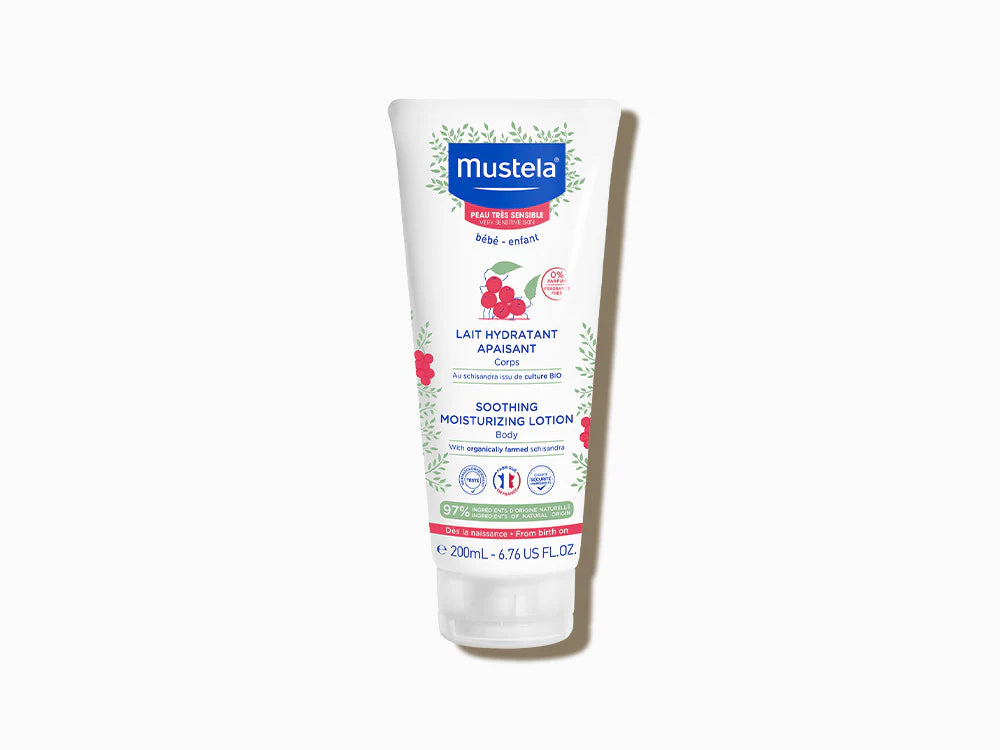 Mustela Soothing Moisturizing Lotion 200ml daily moisturizer for sensitive baby skin.