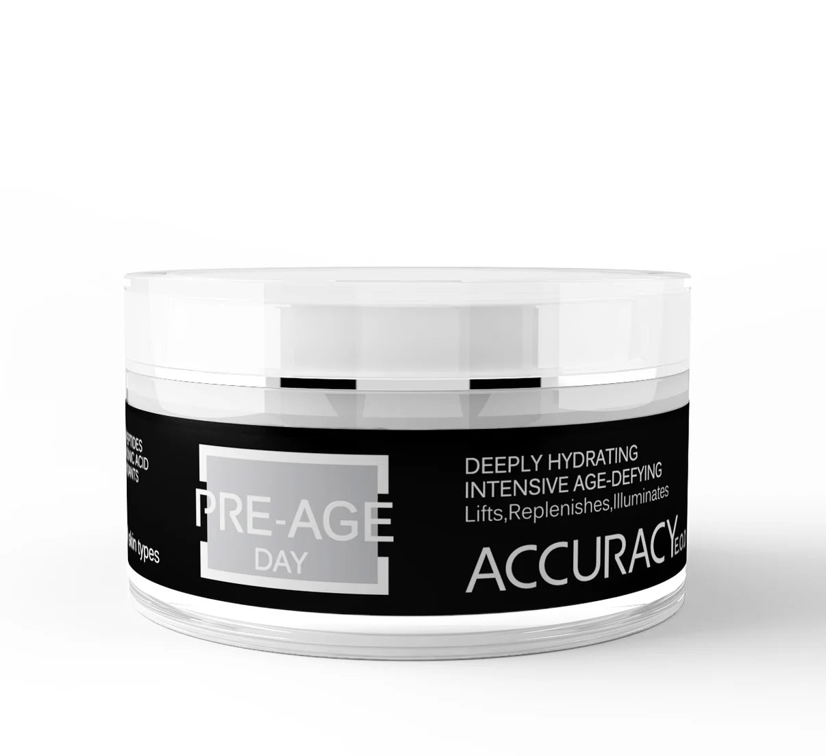 Accuracy PRE-AGE DAY is an anti-aging day cream designed to help smooth visible wrinkles, support skin renewal, and improve overall skin radiance. 