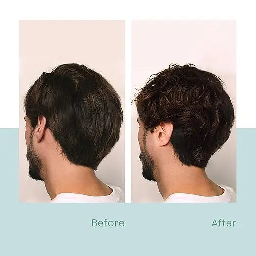 before and after pic of using Strengthening shampoo with guarana extract and energizing essential oils.