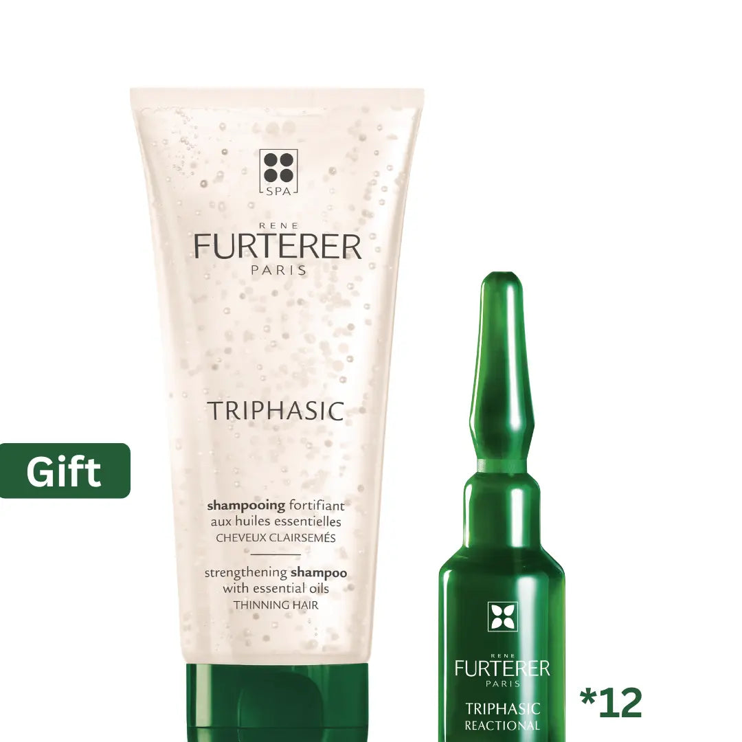 René Furterer Thinning Hair Kit Triphasic Duo for temporary hair thinning.