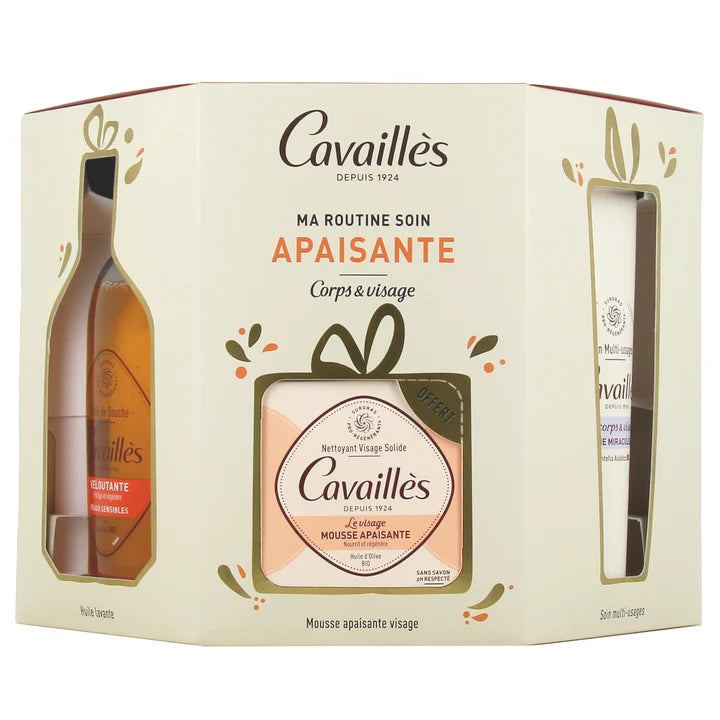 Rogé Cavaillès My Soothing Skin Care Routine face and body skincare set.