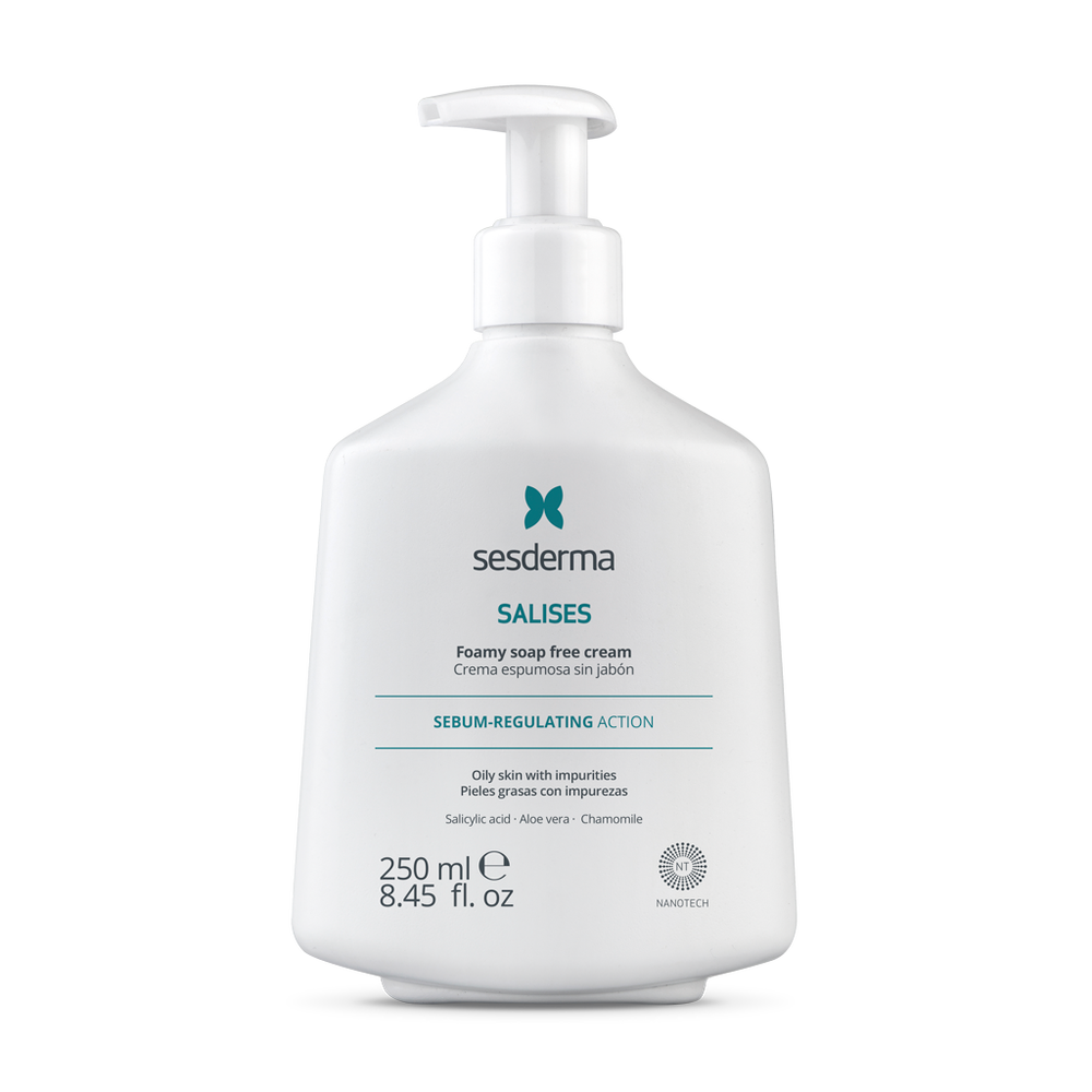 Sesderma Salises Foamy Soap-Free Cleanser Cream for oily and acne-prone skin.
