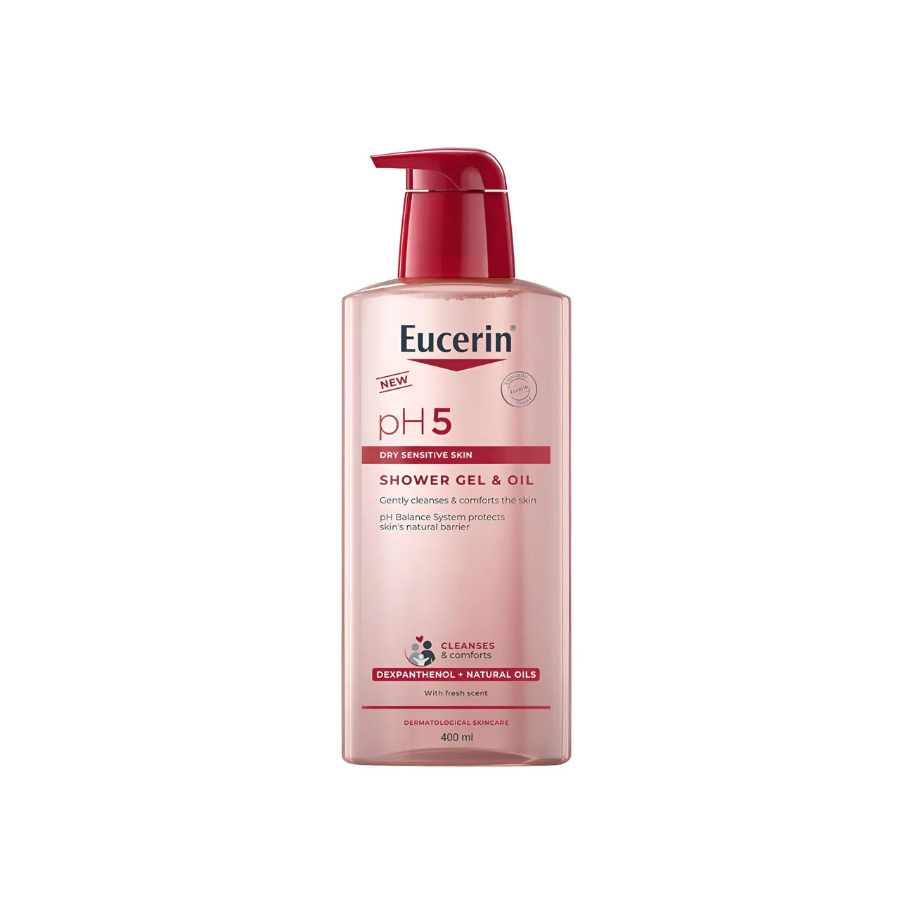 Eucerin pH5 Shower Gel & Oil, with Dexpanthenol & Natural Oils, Fresh Scent, Gently Cleanses & Comforts Skin, pH Balance System Protects Skin’s Natural Barrier, for Dry, Sensitive Skin, 400ml