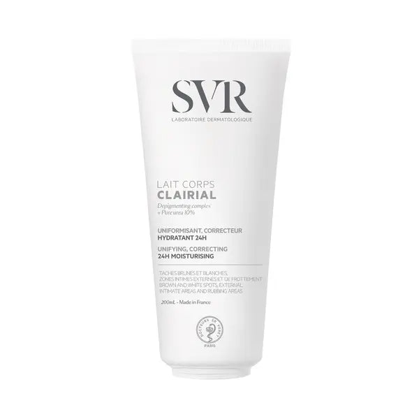 SVR Clairial Lait Corps for body pigmentation available from The DistriQt Lebanon