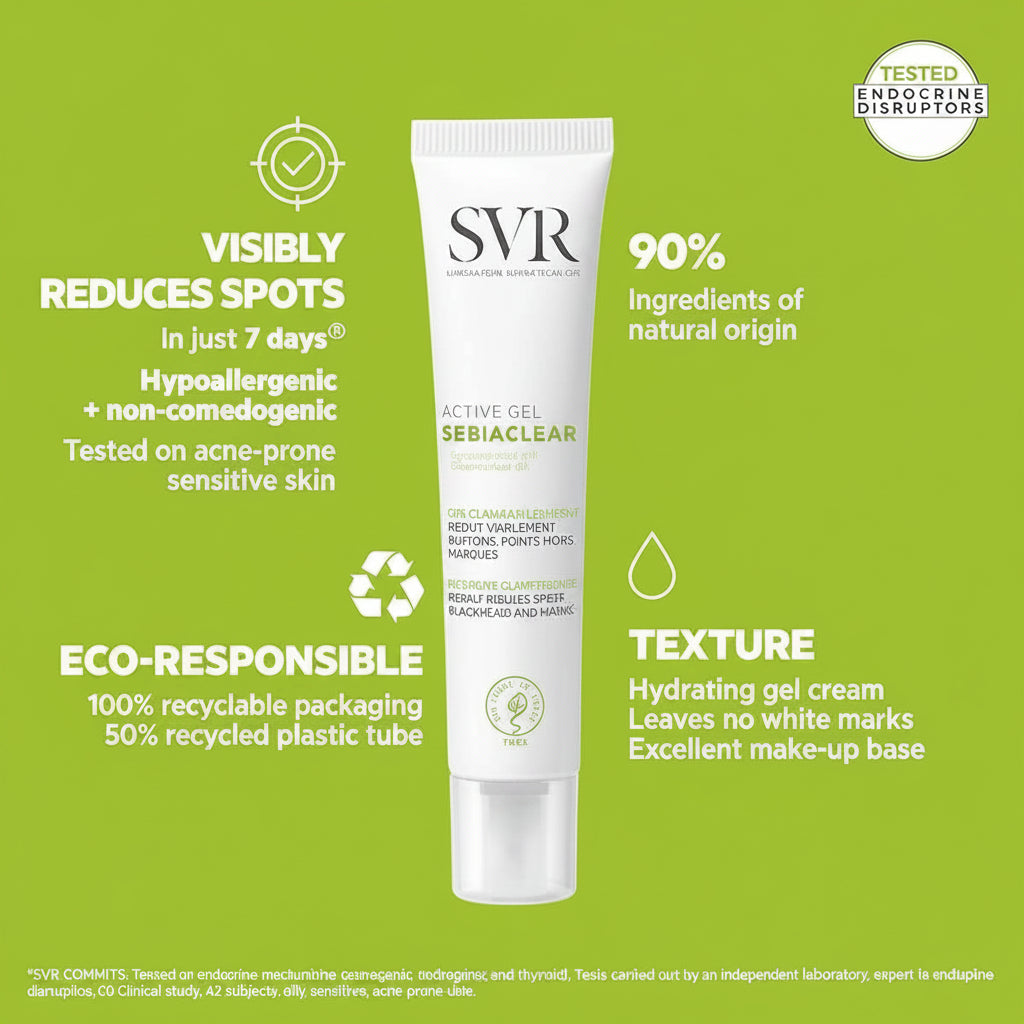 SVR Sebiaclear Active Gel 40ml for acne-prone skin available from The DistrIQt Lebanon