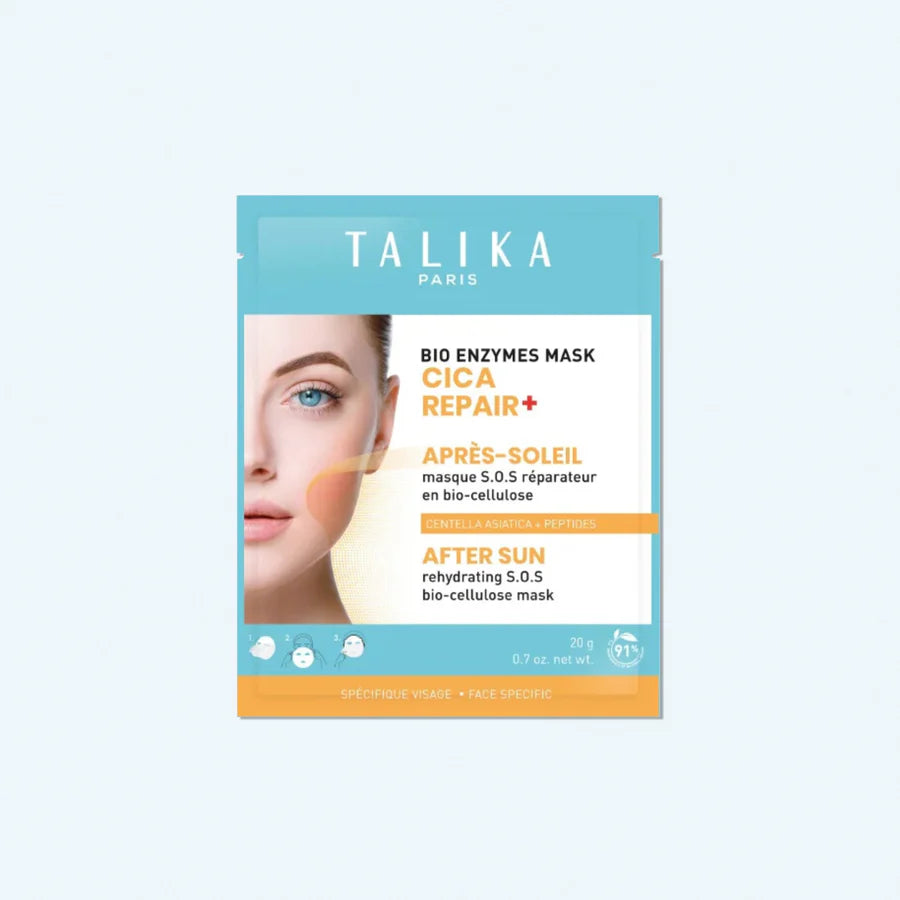 TALIKA Bio Enzymes Mask Cica Repair After Sun available at The Distriqt Lebanon for post-sun hydration and soothing care.