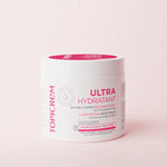 A white jar of TOPICREM Ultra Hydratant Comforting Body Balm with 