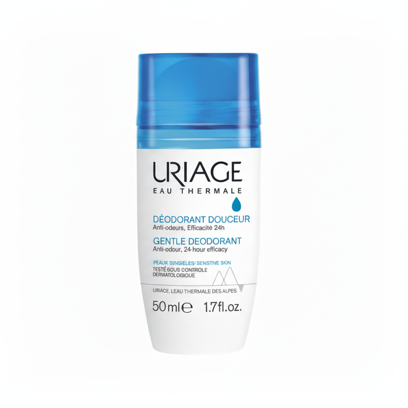 Uriage Gentle Deodorant bottle on a white background