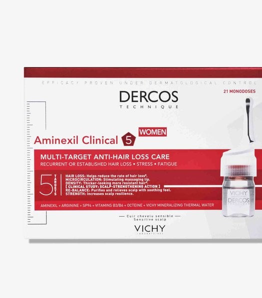 Dercos Aminexil Clinical 5 Anti-Hair Fall Treatment for Women x21 Doses 6ml
