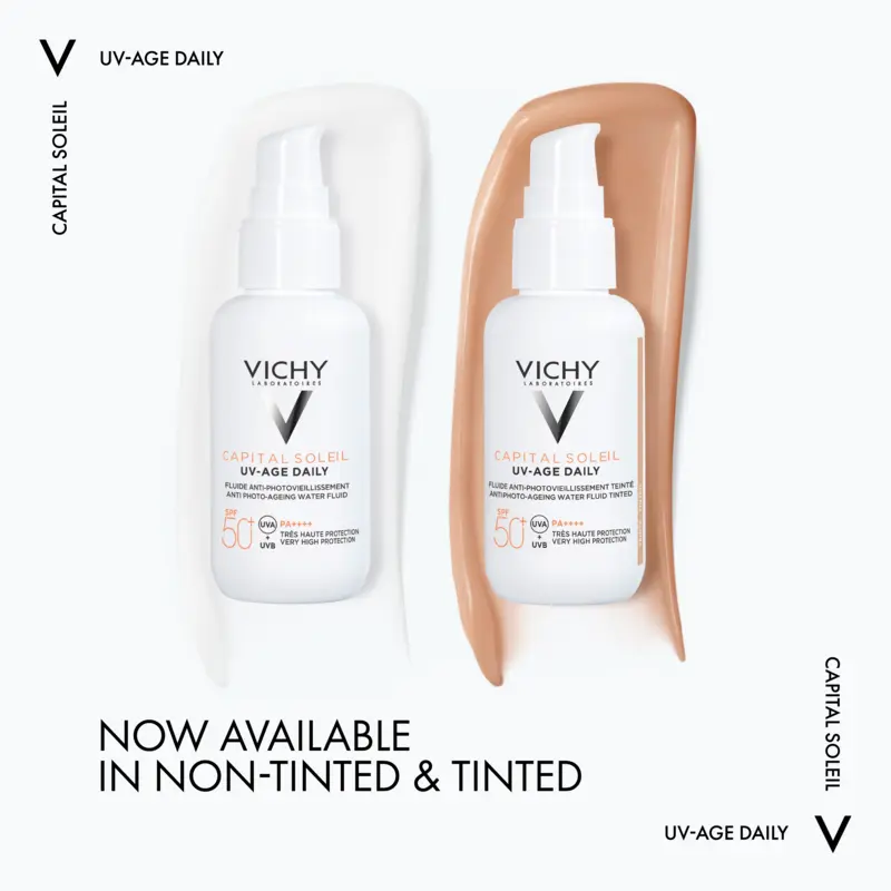 Vichy UV-Age Daily SPF 50+ with Niacinamide, peptides, and advanced UVA UVB filters