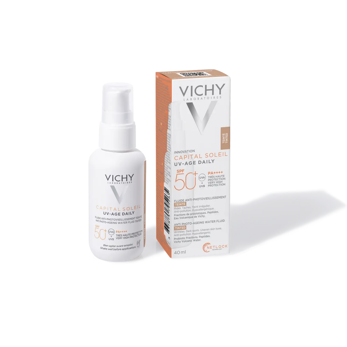 Vichy Capital Soleil UV-Age Daily Anti-Ageing Sunscreen SPF 50+ 40ml bottle and packaging