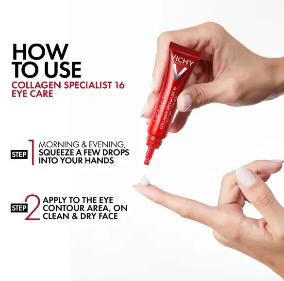 Vichy eye contour cream targeting crow's feet and signs of fatigue.