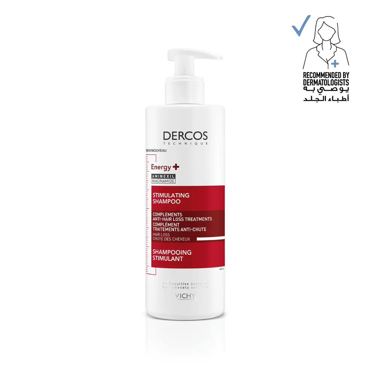 Vichy Dercos Energy+ Stimulating and Anti Hair Loss Shampoo with Aminexil 400ml