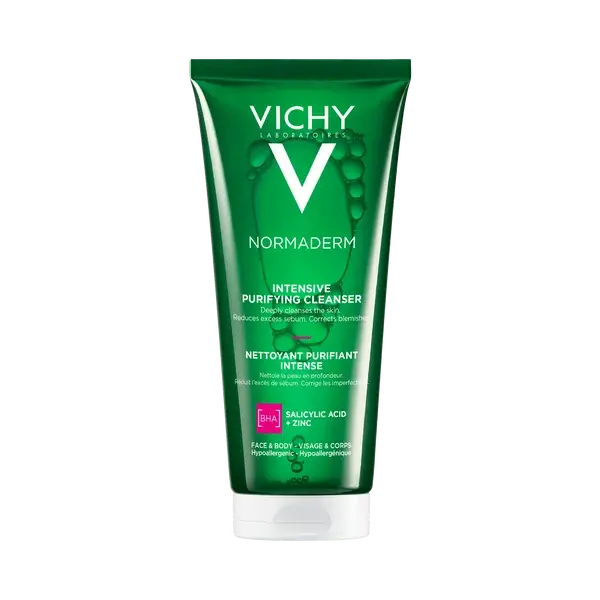 Vichy Normaderm Phytosolution Face Cleanser Gel 200ml with Salicylic Acid for oily and acne-prone skin.