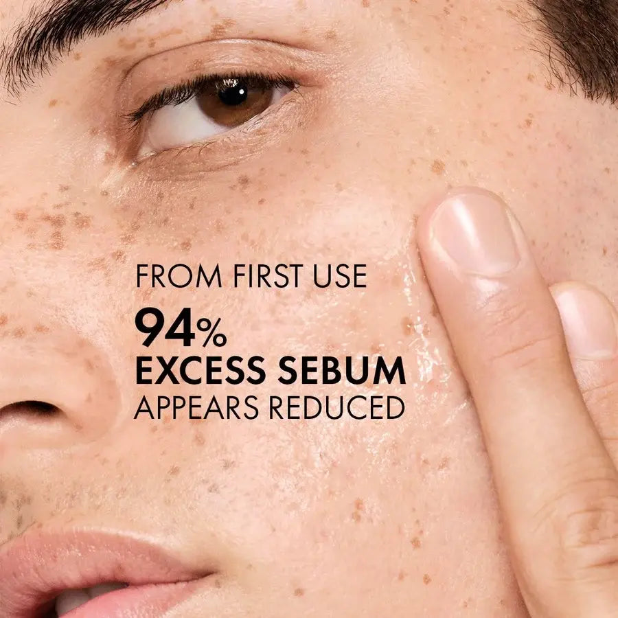 Purifying Vichy cleanser designed to reduce excess oil, blackheads, and blemishes.